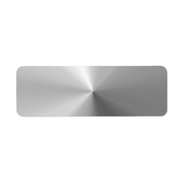 Cirkelt borstat aluminium texturerat returadress etikett (Framsidan)