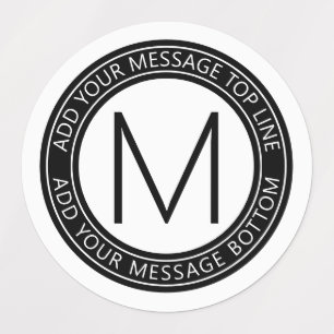 Cirkeltext och monogram Vattentäthet Klistermärke