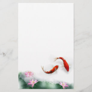 Cirkla av den orientaliska zenen Feng Shui Koi & Brevpapper