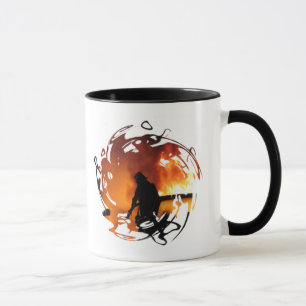 Cirkla av flammar mugg
