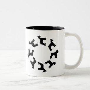 Cirkla av jätte- Schnauzers (blk) Två-Tonad Mugg