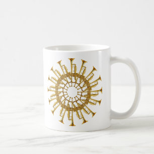 Cirkla av trumpeter kaffemugg