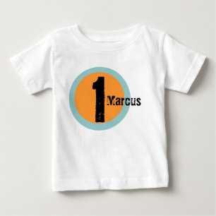 Cirkla den 1st födelsedagtshirten för namn och f tee shirt