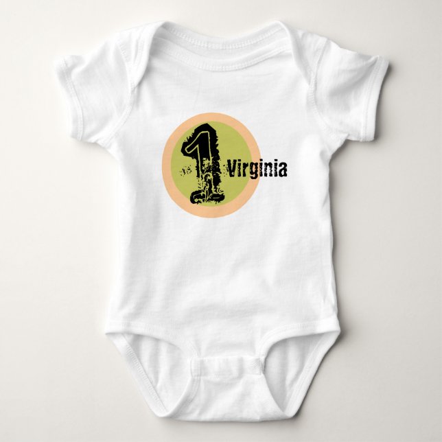 Cirkla den 1st födelsedagtshirten för namn och för tee (Framsida)