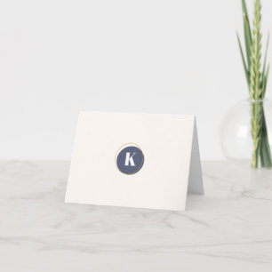 Cirkla den minsta designen för monogramen i marin anteckningskort