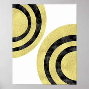 Cirkla konstmodern konstguld omkullkastar poster