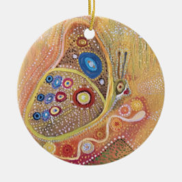 Cirkla målning för prydnadfjärilskonst julgransprydnad keramik