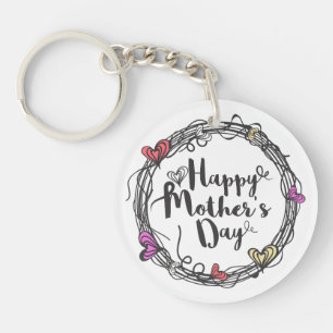 Cirkla med den lyckliga mors dag Keychain för