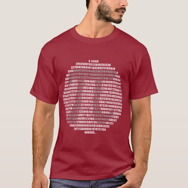 Cirkla PI numrerar utslagsplatsen Tee Shirt (Framsida)
