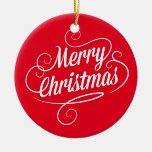 Cirkla prydnaden med gladlynt god jultext julgransprydnad keramik