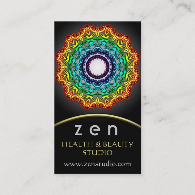 Cirkla prydnadMandalakonst, visitkort (Framsida)