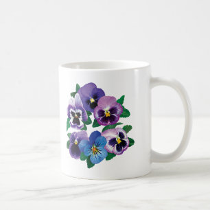 Cirkla purpurfärgade Pansies Kaffemugg