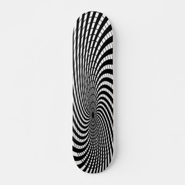 cirkla svartvitt skateboard bräda 20 cm (Framsida)
