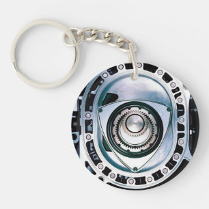 Cirkla (tvåsidiga) roterande Keychain