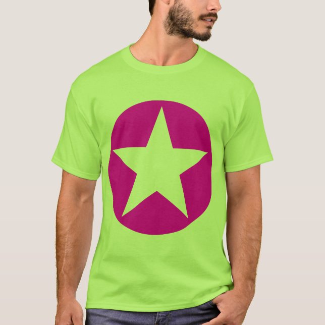 Cirklad stjärna - Magenta T-shirt (Framsida)