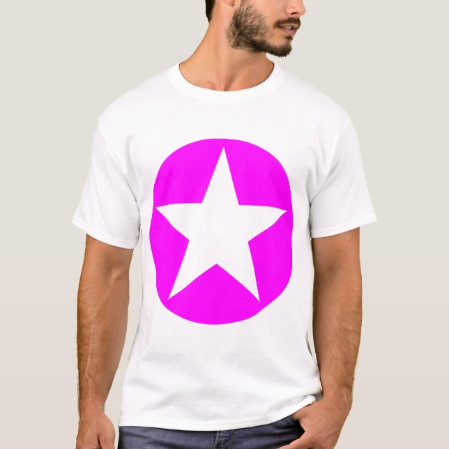 Cirklad stjärna - Magenta Tee (Framsida)