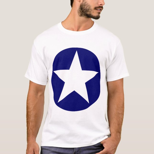 Cirklad stjärna - Mörk blått T Shirt (Framsida)