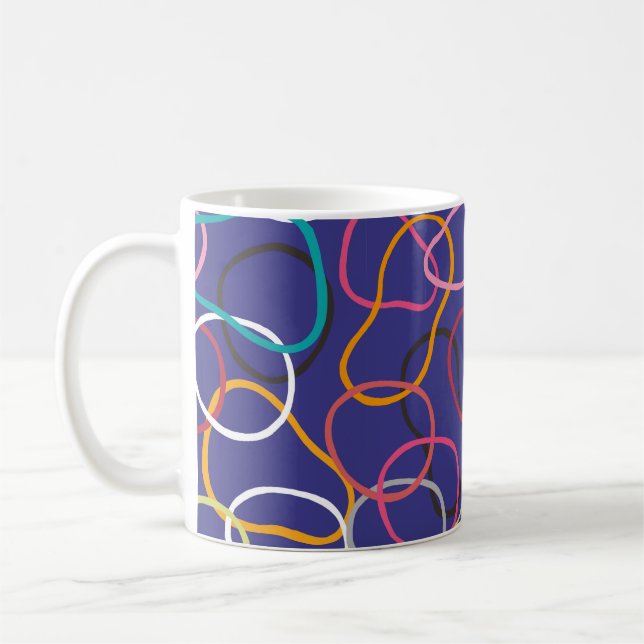 Cirklar, abstrakt band sömlös vintage mönster.  kaffemugg (Vänster)