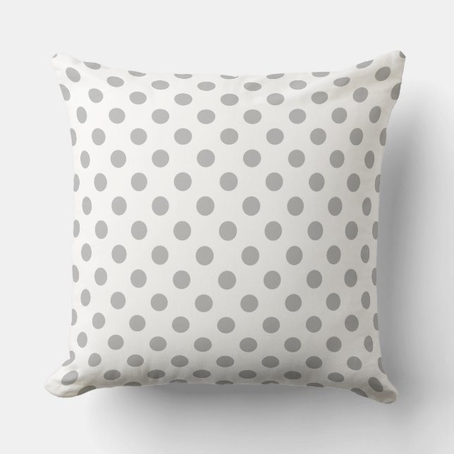 Cirklar av Grått Polka dots Chrome Kudde (Framsida)