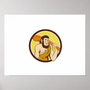 Cirklar den hållande klubben för Neanderthalmane Poster