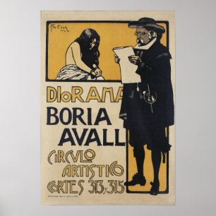 Cirklar den spanska konstnären för vintage poster