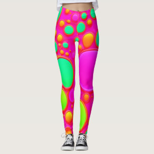 Cirklar för rosa och Grönt Leggings
