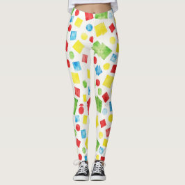 Cirklar, fyrkanter, trianglar, hexagoner Mönster Leggings