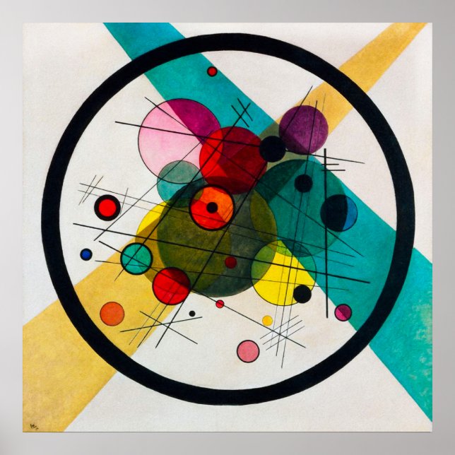 Cirklar i en cirkel av Wassily Kandinsky Poster (Framsidan)