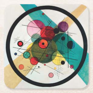 Cirklar i en cirkel av Wassily Kandinsky Underlägg Papper Kvadrat