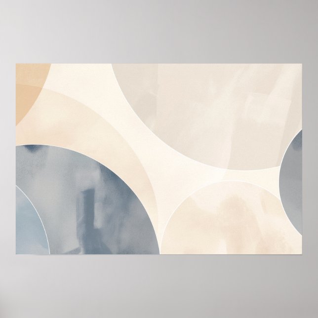 Cirklar i grått och beige med kopieringsutrymme poster (Framsidan)