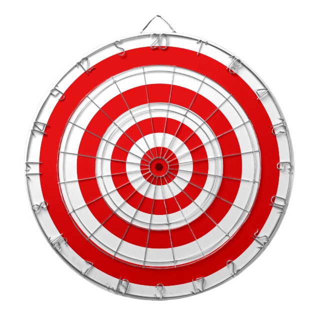 Cirklar i röd och vit pilkastskiva darttavla (Framsidan)