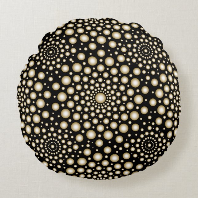 Cirklar Mandala Rund Kudde (Framsidan)