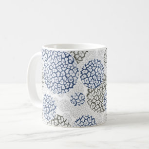 Cirklar med grå och blå leopardmönster kaffemugg