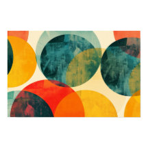 Cirklar med målarfärg struktur Poster