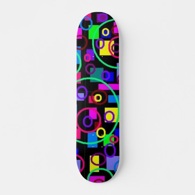 Cirklar och fyrkanter skateboard bräda 21,5 cm (Framsida)
