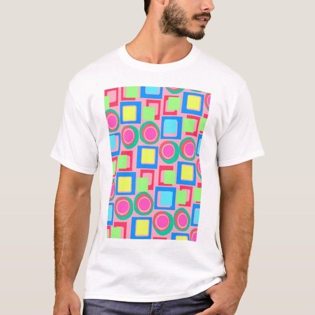 Cirklar och kvadrerar tee shirt (Framsida)