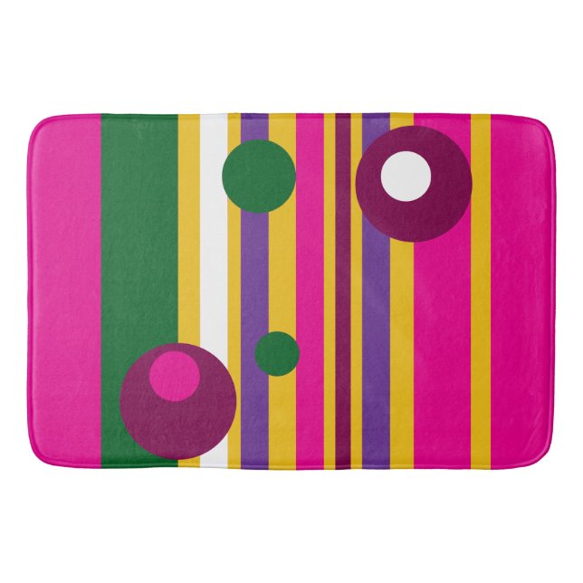 cirklar och rand djärvt moderna badrumsmatta (Framsidan)