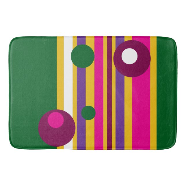 cirklar och rand djärvt moderna badrumsmatta (Framsidan)