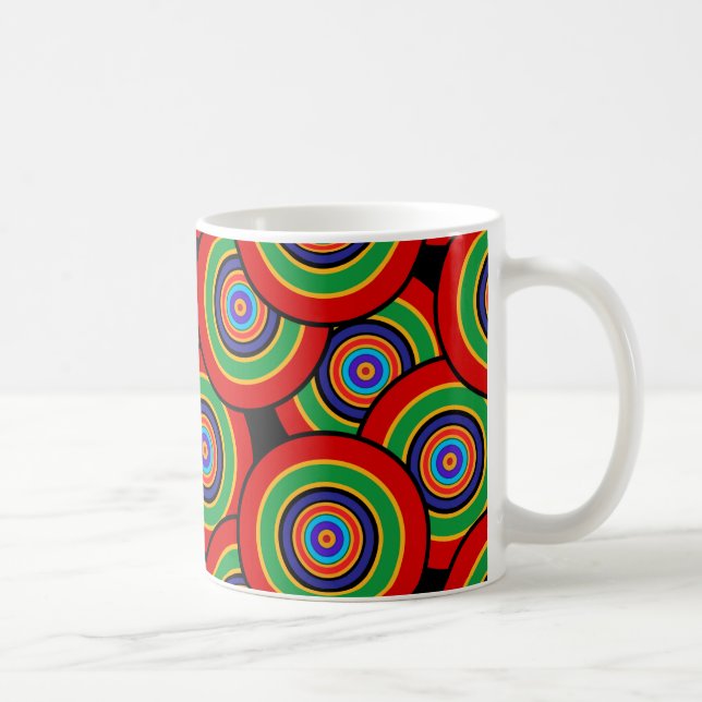 Cirklar och ringar retro kaffemugg (Höger)