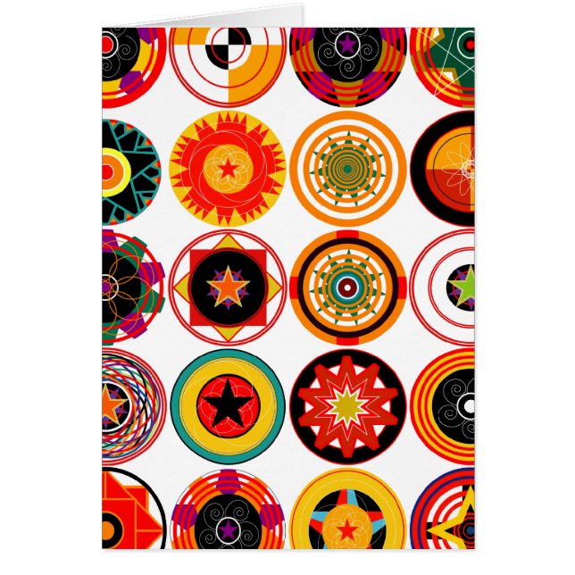 Cirklar och röra sig i spiral hälsningskort (Framsidan)