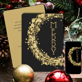 Cirklar och stjärnor på svart jul, ej fotfoto julkort