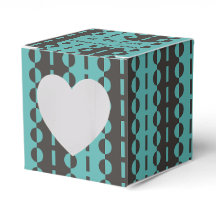 Cirklar på ränder - kolblå aqua hjärta