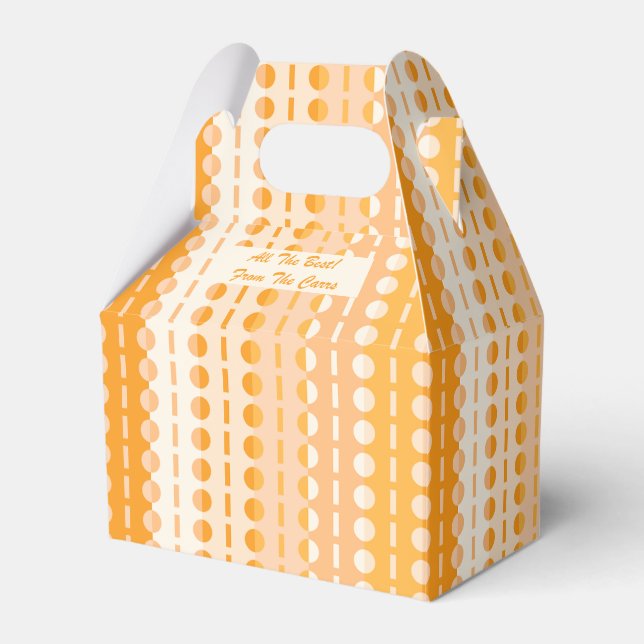 Cirklar på ränder - orange päron ombré gavel  presentaskar (Framsidan Sidan)