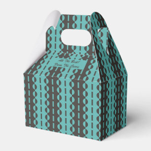 Cirklar på ränder - Träkolsblå Aqua Gavel Presentaskar
