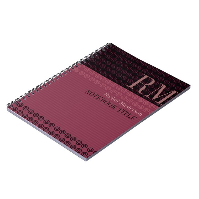 Cirklar+Ränder Monogram Vogue stil anteckningsbok (Vänstra Sidan)