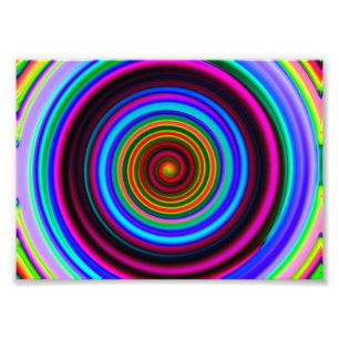 Cirklar Retro spiral för neon mönster Fototryck