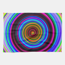 Cirklar Retro spiral för neon mönster Kökshandduk