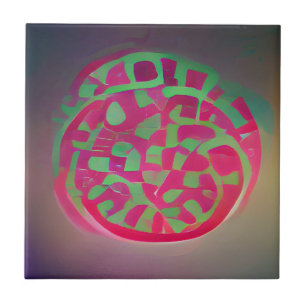 Cirklar vattenmelon grönt backlight abstrakt art kakelplatta