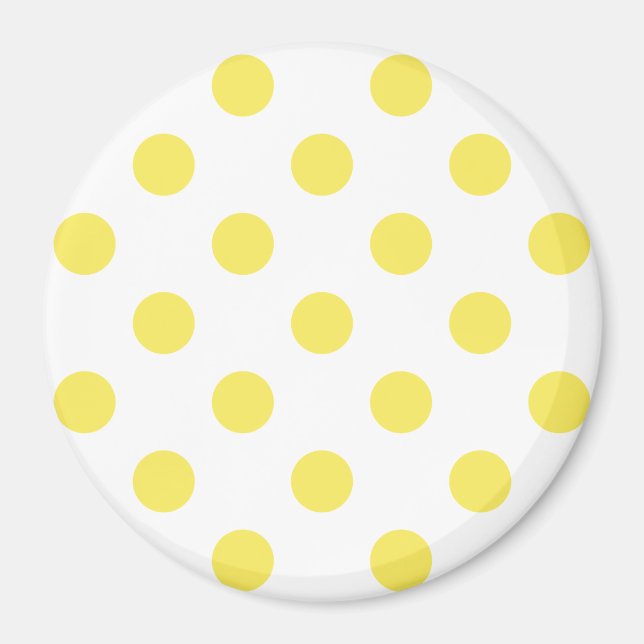 Cirkler av majsGult Polka dots Magnet (Framsidan)