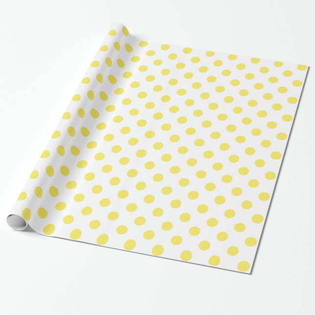 Cirkler av majsGult Polka dots Presentpapper (Utrullad)